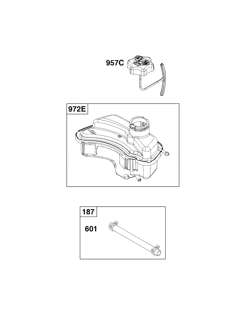 Fuel Supply Group Diagram and Parts List for 8P502-0134-H1  Briggs and Stratton Engine
